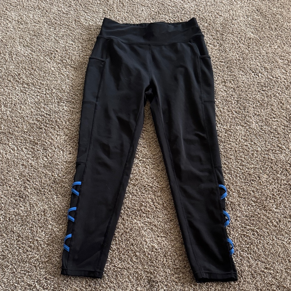 Prop Fit  Black Leggings with Blue Accents